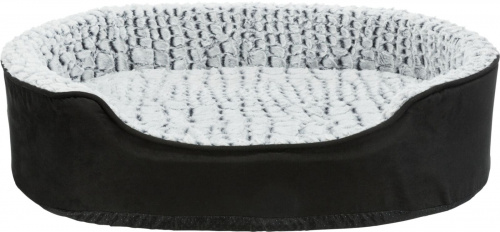 Vital Bett Lino, oval, 60 × 45 cm, schwarz/grau